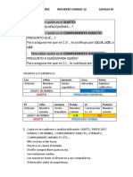 Complemento Directo e Indirecto Ejercicios de Gramatica - 51267