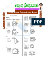 Ejercicios de Perímetros y Áreas para Segundo de Secundaria