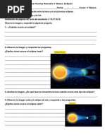 Guía Ciencias Naturales 3° Eclipses. 