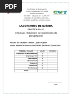 P.chemlab 6.1 Balanceo de Reacciones