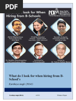 What Do I Look For When Hiring From B-School's: Kartikeya Singh (20141)