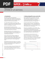 Lifespan of Batteries in UPS Systems Whitepaper