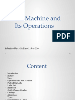 Lathe Machine and Its Operations