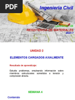 Clase 4 - Estructuras Estáticamente Indeterminadas, ELEMENTOS CARGADOS AXIALMENTE