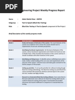 Black Box Testing Weekly Progress Report For Software Engineering Project by Wahid311