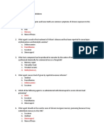 Heavy Metal Intoxication and Chelators MCQ Answer Sheet