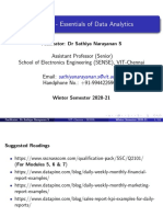 CSE3506 - Essentials of Data Analytics: Facilitator: DR Sathiya Narayanan S