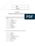 Classification of Matter and Basic Separation Technique