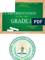 Class Orientation: Grade