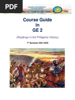 Course Guide in GE2: (Readings in The Philippine History)