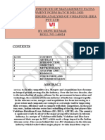 Chandragupt Institute of Management Patna It Assignment PGDM Batch 2021-2023 Topic:-A Post Merger Analysis of Vodafone-Idea PVT LTD