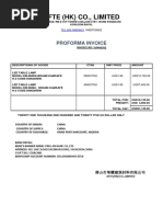 Afte (HK) Co., Limited: Proforma Invoice