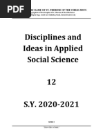 Disciplines and Ideas in Applied Social Science 12 S.Y. 2020-2021