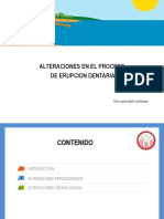 Alteraciones Del Proceso de Erupcion Dentaria