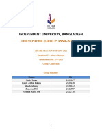 Independent University, Bangladesh: Term Paper (Group Assignment)