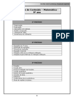 Conteúdo Programático - Matemática 9 Ano