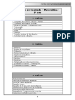Conteúdo Programático - Matemática 8 Ano