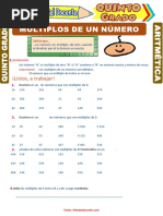 Múltiplo de Un Número para Quinto Grado de Primaria