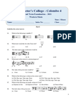 Western Music Grade 11 2nd Term Exam 2021 SPC