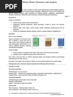 Unit I. Water, Waste Water Chemistry and Analysis