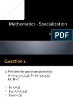 Mathematics - Specialization: Mr. Nicko L. Tumala