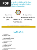 Design and Analysis of Ultra-Wide Band Microstrip Patch