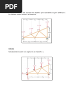 Determine La Fuerza en Cada Elemento de La Armadura Que Se Muestra en La Figura. Establezca Si Los Elementos Están en Tensión o en Compresión