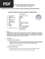 Silabo Metodologia Del Trabajo Universitario 2021-I