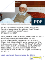 Syed Ali Shah Geelani Profile, Last Updated 02 Sep 2021 