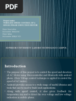 Project Name: Wireless Speed Control of A Single Phase Induction Motor