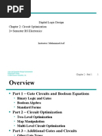 Digital Logic Design Chapter 2: Circuit Optimization 2 Semester BS Electronics