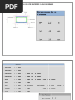 Dimensiones de La Columna
