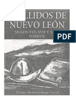 Apellidos de Nuevo Leon Siglos XVI XVII y XVIII Tomo II