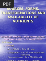 3 Sources, Forms, Transformations and Availability of Nutrients