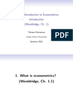 EC212: Introduction To Econometrics (Wooldridge, Ch. 1) : Tatiana Komarova