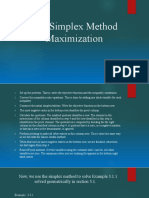 The Simplex Method Maximization