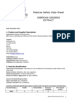 Material Safety Data Sheet Siberian Ginseng Extract: 1. Product and Supplier Description