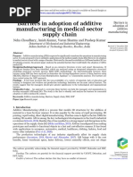 Barriers in Adoption of AM in Medical Sector Supply Chain