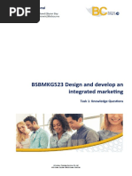 BSBMKG523 Design and Develop An Integrated Marketing: Task 1: Knowledge Questions