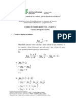 Exercícios de Limites - Parte 2 - RESOLUÇÃO