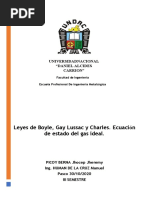 Leyes de Boyle, Gay Lussac y Charles. Ecuación de Estado Del Gas Ideal. (PICOY BERNA Jhocep Jheremy)