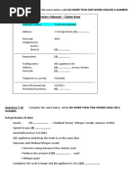 Small Claims Tribunal - Claim Form: Questions 1-6