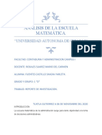 Análisis de La Escuela Matemática