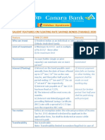 Salient Featiures On Floating Rate Savings Bonds (Taxable) 2020