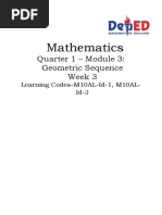 Mathematics: Quarter 1 - Module 3: Geometric Sequence Week 3