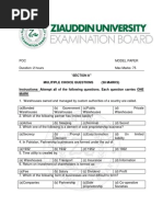 Mulitiple Choice Questions (38 Marks) Instructions: Attempt All of The Following Questions. Each Question Carries ONE Mark