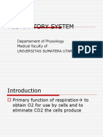 Respiratory System: Departement of Physiology Medical Faculty of Universitas Sumatera Utara