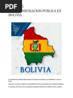 La Administracion Publica en Bolivia