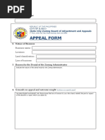 Appeal Form: Iloilo City Zoning Board of Adjustment and Appeals