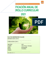 Planificación Anual de Desarrollo Curricular 2021: Datos Referneciales